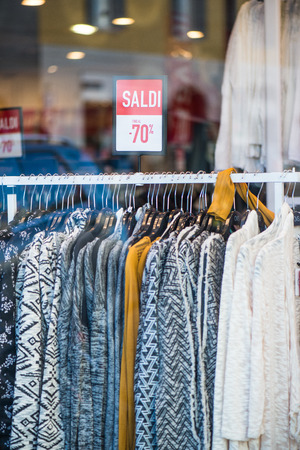 Clearance sale in discount with a selection of fashion for womenの写真素材