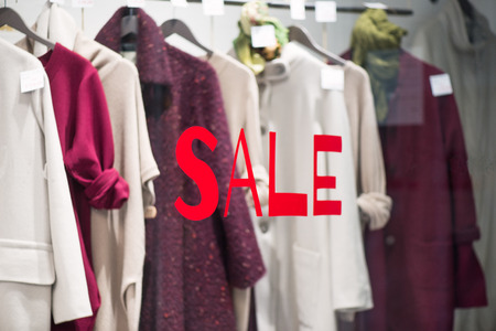 Clearance sale in discount with a selection of fashion for womenの写真素材