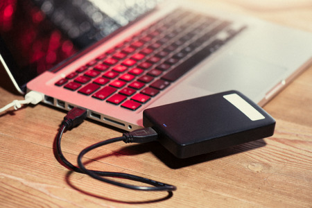 External Hard Drive Connected to Laptop During data transfer