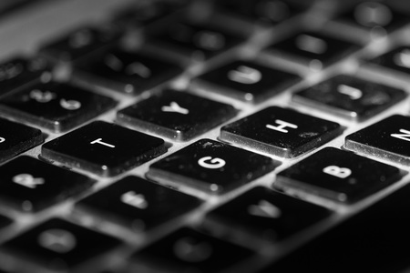 Detail of the keyboard keys of a laptop.の写真素材