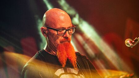 San Pellegrino terme, Italy, 08.23.2019: During a show with the Vascombriccola group. Alberto Rocchetti. Pianist of the famous Italian singer Vasco Rossiのeditorial素材