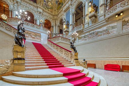 San Pellegrino terme, Italy - may 16, 2019: Interior of the San Pellegrino Terme casino. old liberty...