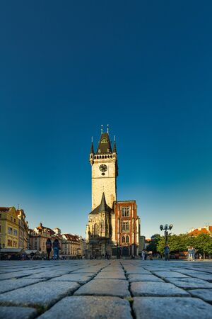 Prague, Czech Republic - 5 September 2019: Old Town Square in Prague. the floor with the town hall building in the backgroundのeditorial素材