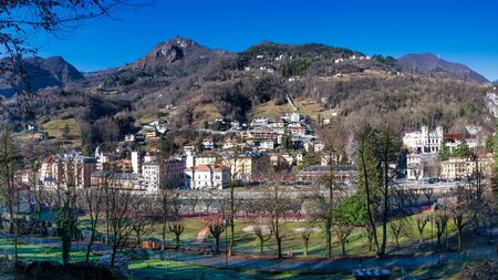 San Pellegrino Terme in the province of Bergamo in northern Italyの写真素材