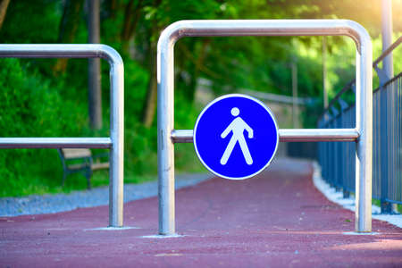 Track entry signal for walkers onlyの写真素材