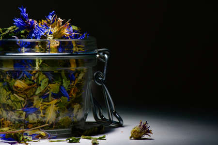Herbs for lemon balm, cornflower, nettle and marigold teaの写真素材