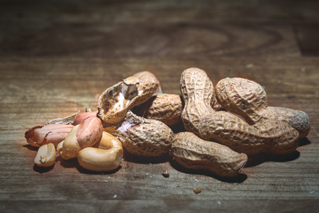 Handful of peanuts some shelled