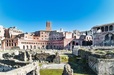 The Markets in the Forum of Trajan in Rome Italyの写真素材