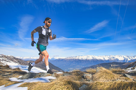 Sports preparation of a male mountain runner at high altitude