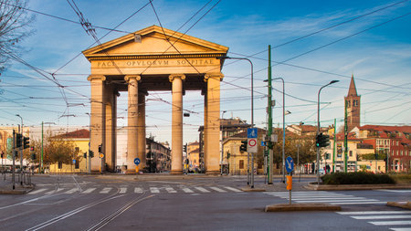 Porta Ticinese in Milan Lombardy Italyの写真素材