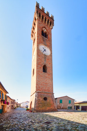 The Bell Tower in Santarcangelo di Romagna Italyの写真素材