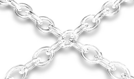 crystal chain isolated on white backgroundの写真素材