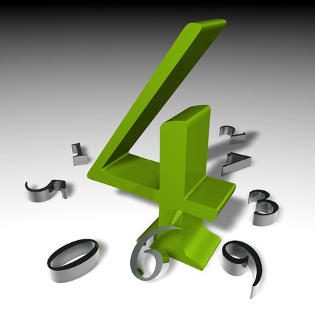 3d image of a number fourの写真素材