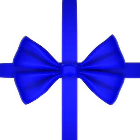 blue ribbon isolated on white backgroundの写真素材
