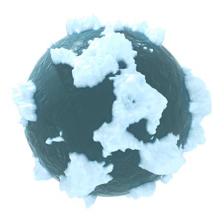 3d computer generated image of a frozen planetの写真素材