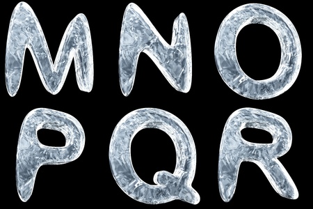 3d image of icy font collectionの写真素材
