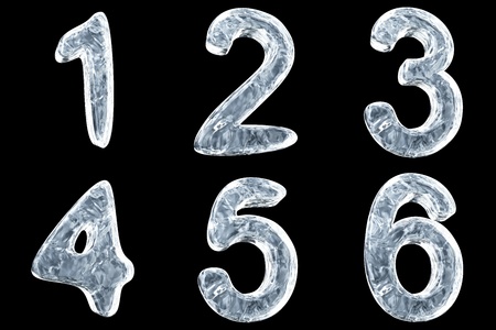 3d image of icy font collectionの写真素材