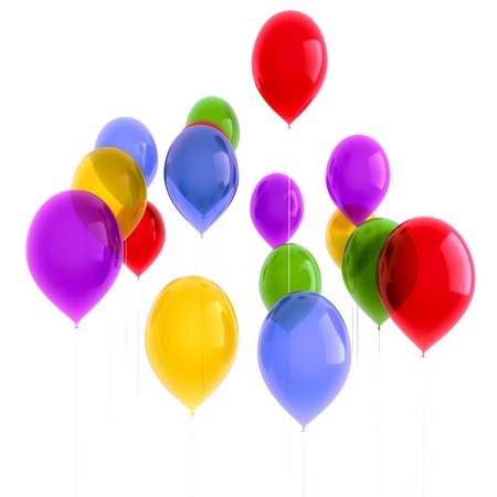 balloons isolated on white backgroundの写真素材