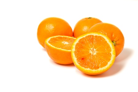 oranges isolated on whiteの写真素材
