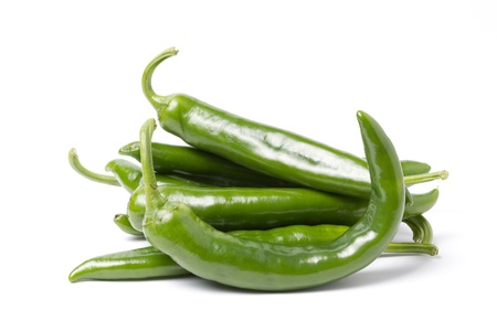 Green pepper isolated on whiteの写真素材