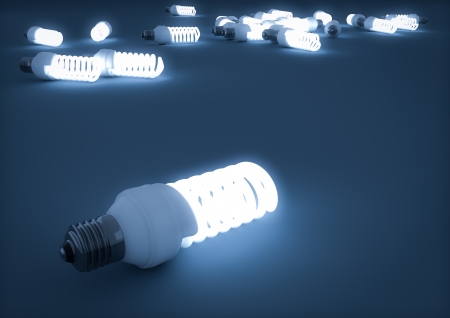 render of fluorescent light bulbsの写真素材