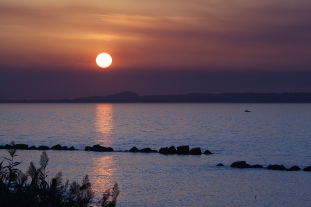 Sunset , in Italy, Sicily,Messina,Romettaの写真素材