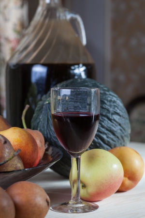 Wine and fruitの写真素材