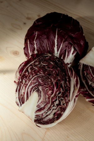 Radicchio di Chioggia on a wooden tableの写真素材