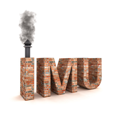 3d image of imu text Italian tax on properties の写真素材