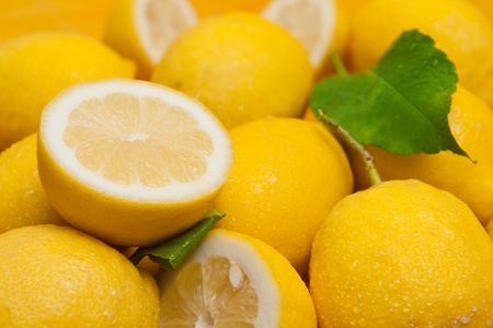 a group of lemonsの写真素材
