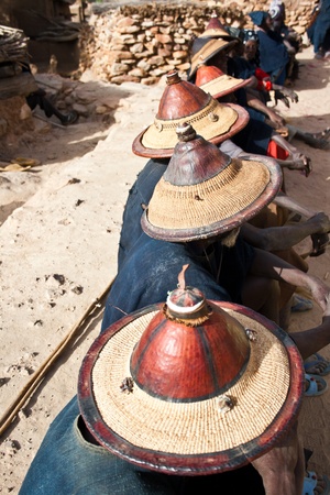 Typical Dogon hats, Mali (Africa).