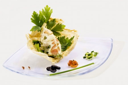 Typical italian starter with mayonnaiseの写真素材