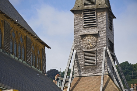 Bell's tower's church in Franceの写真素材