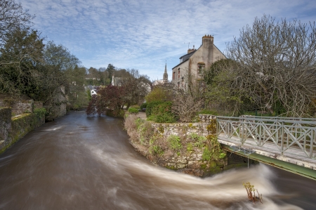   View of the city center of the Rosmadec village in Brittany, Franceの写真素材