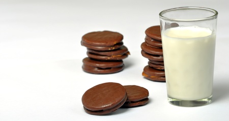 delicious alfajores on a white background