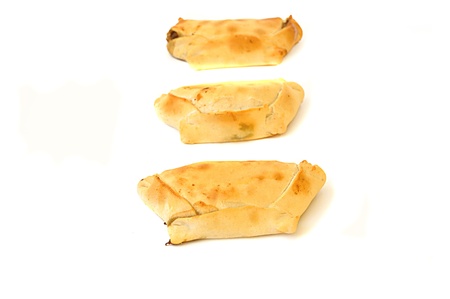 delicious chilean empanadas on a white backgroundの写真素材