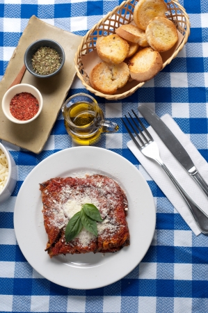 the delicious and tasty italian Eggplant Parmesanの写真素材