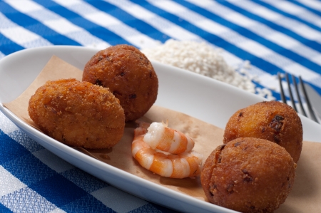 tasty and delicious fried  suppli of shrimpsの写真素材