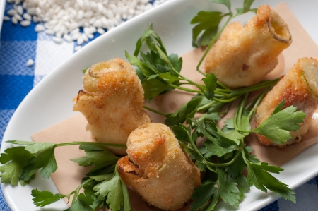 appetizer of delicious and tasty fried zucchini