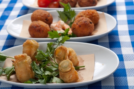 appetizer of delicious and tasty fried zucchiniの写真素材