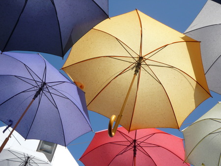 colored umbrellasの写真素材