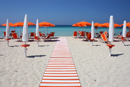 Beach umbrellas andの写真素材