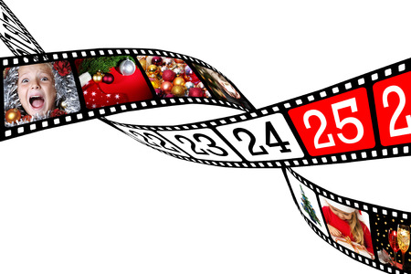 That film is intertwined with images of Christmasの写真素材