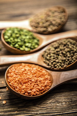 Variety lentils and peasの写真素材