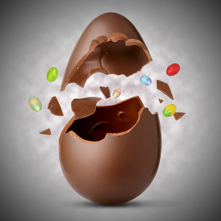 Easter egg explodedの写真素材