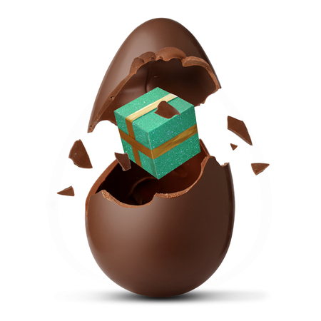 Surprise escaping Easter eggの写真素材