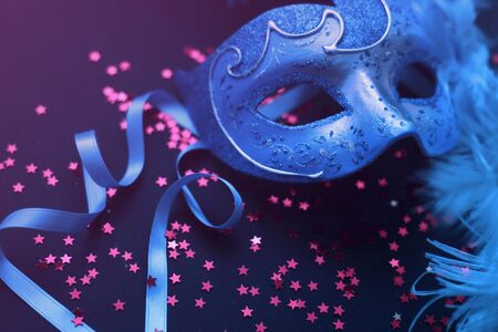 Beautiful masks on darkの写真素材