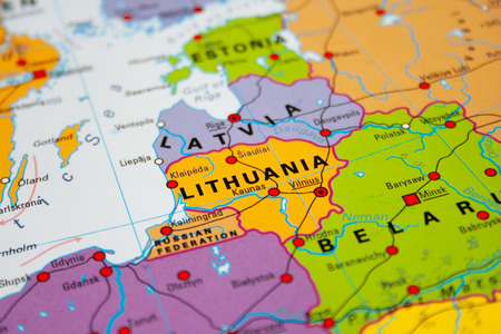 Map of Lithuania, Baltic statesの写真素材