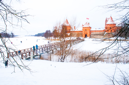 Medieval castle of Trakai, Vilnius, Lithuania, Eastern Europe, located between beautiful lakes and natureのeditorial素材