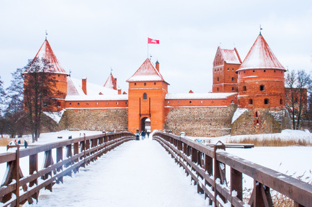 Medieval castle of Trakai, Vilnius, Lithuania, Eastern Europe, located between beautiful lakes and natureのeditorial素材